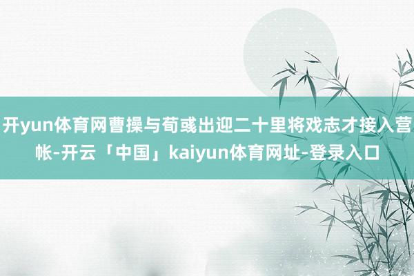 开yun体育网曹操与荀彧出迎二十里将戏志才接入营帐-开云「中国」kaiyun体育网址-登录入口