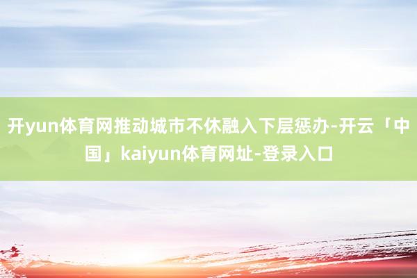 开yun体育网推动城市不休融入下层惩办-开云「中国」kaiyun体育网址-登录入口