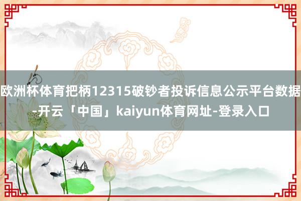 欧洲杯体育把柄12315破钞者投诉信息公示平台数据-开云「中国」kaiyun体育网址-登录入口