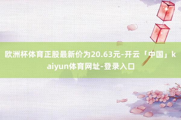 欧洲杯体育正股最新价为20.63元-开云「中国」kaiyun体育网址-登录入口
