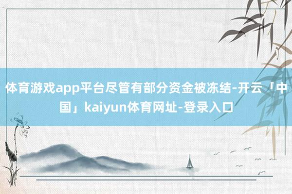 体育游戏app平台尽管有部分资金被冻结-开云「中国」kaiyun体育网址-登录入口