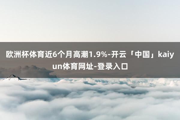 欧洲杯体育近6个月高潮1.9%-开云「中国」kaiyun体育网址-登录入口