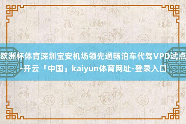 欧洲杯体育深圳宝安机场领先通畅泊车代驾VPD试点-开云「中国」kaiyun体育网址-登录入口