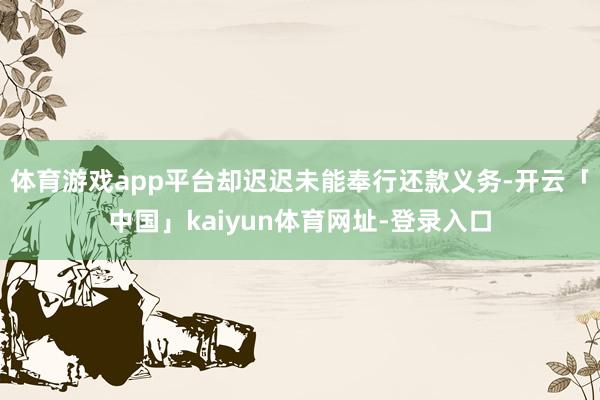 体育游戏app平台却迟迟未能奉行还款义务-开云「中国」kaiyun体育网址-登录入口