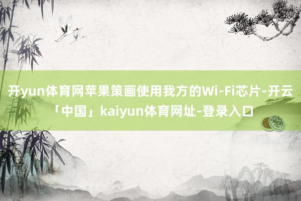 开yun体育网苹果策画使用我方的Wi-Fi芯片-开云「中国」kaiyun体育网址-登录入口